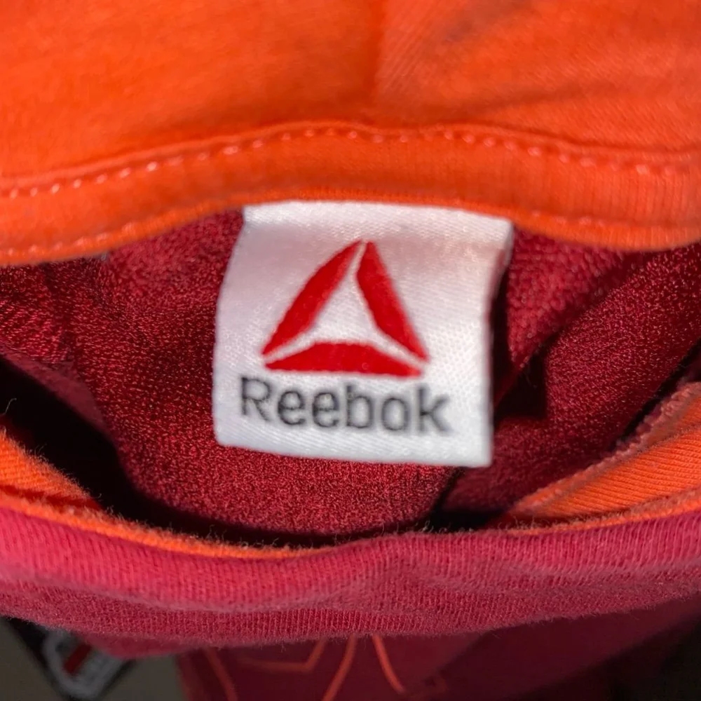 Boys Reebok Hoodie Sweatshirt Maroon Red and Orange Size Small